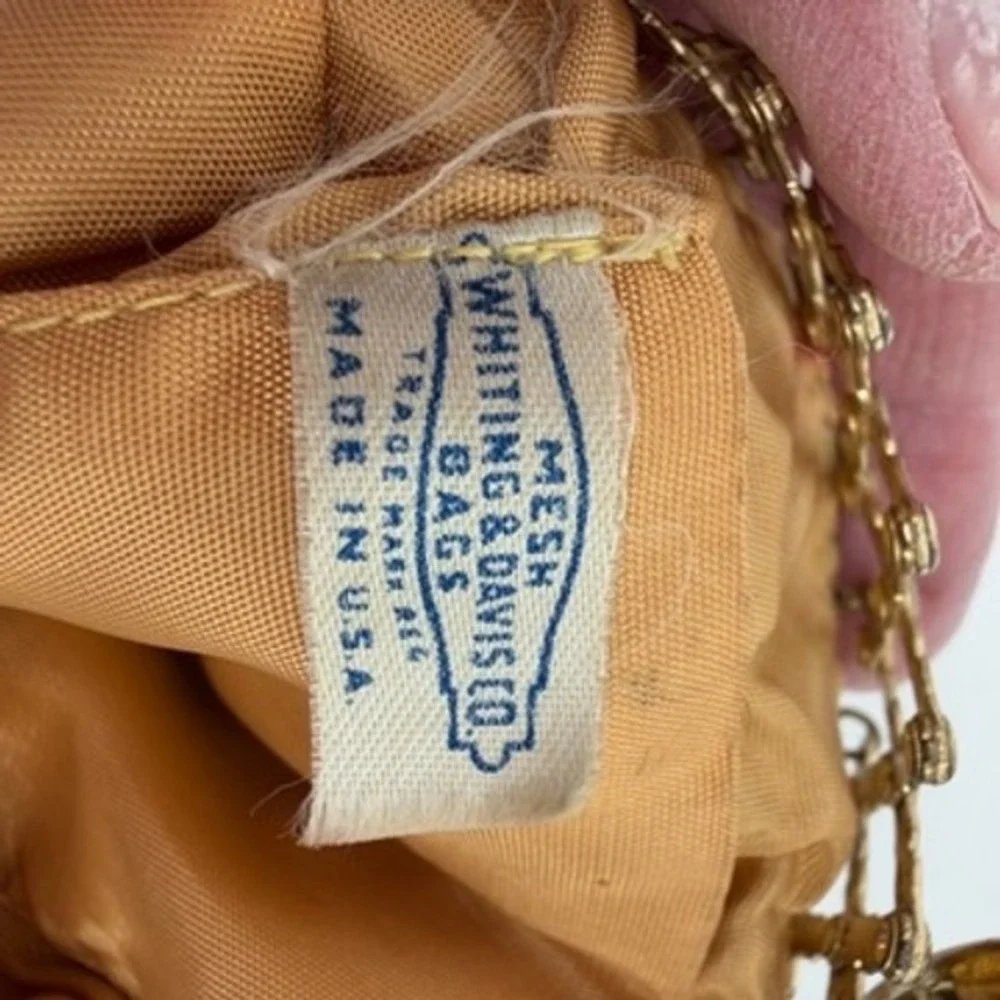 Vintage Whiting & Davis Gold Mesh Beggar Bag Gate Top Accordion Purse USA